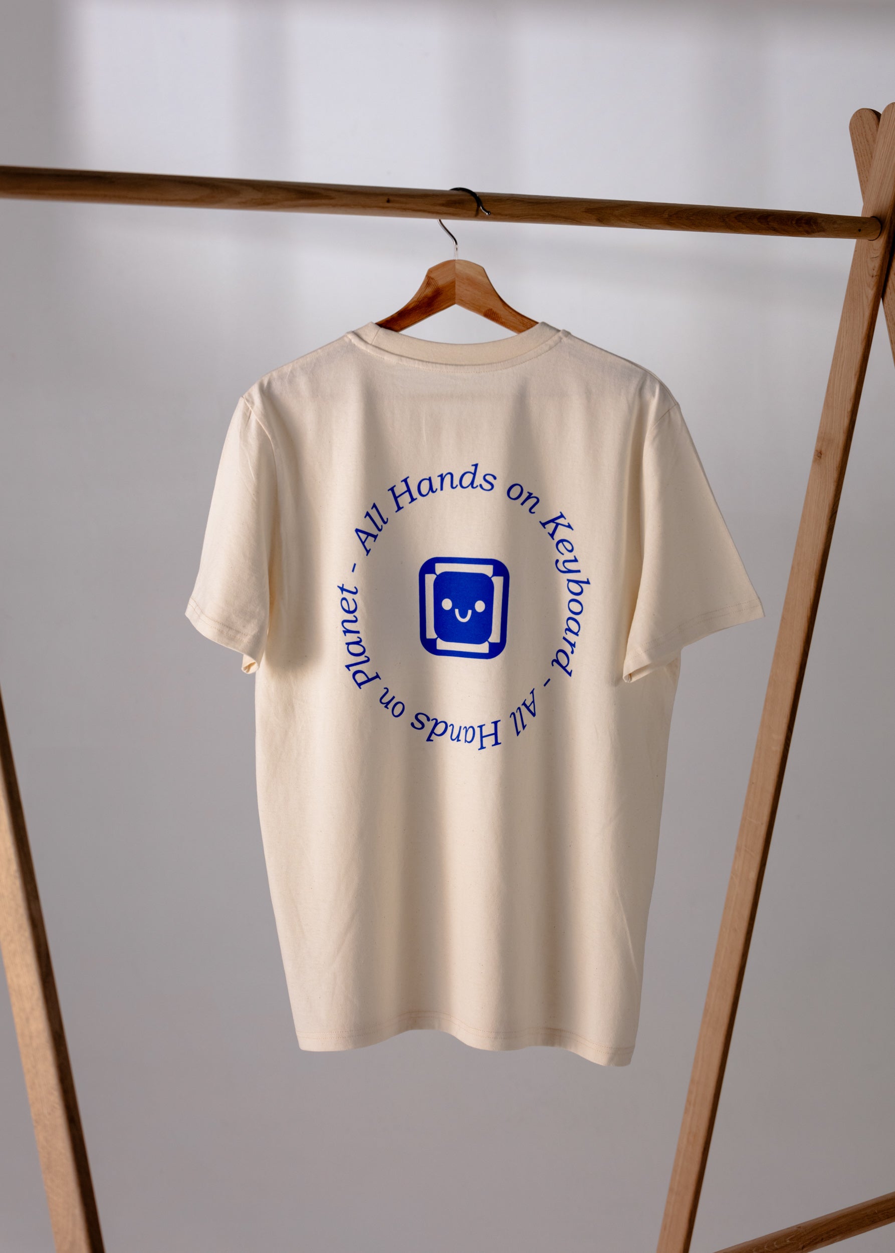 The Signature Tee. Natural. All Hands On Keyboard - All Hands on Planet Blue