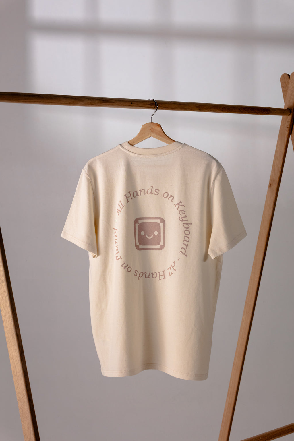 The Signature Tee. Natural. All Hands On Keyboard - All Hands on Planet Pink