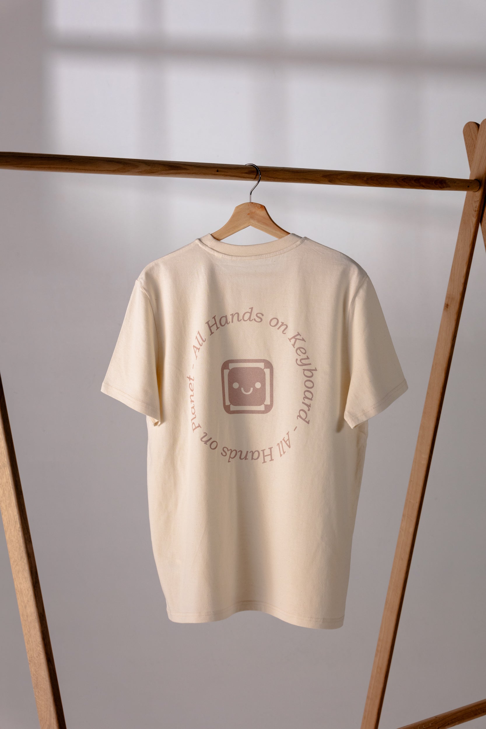 The Signature Tee. Natural. All Hands On Keyboard - All Hands on Planet Pink
