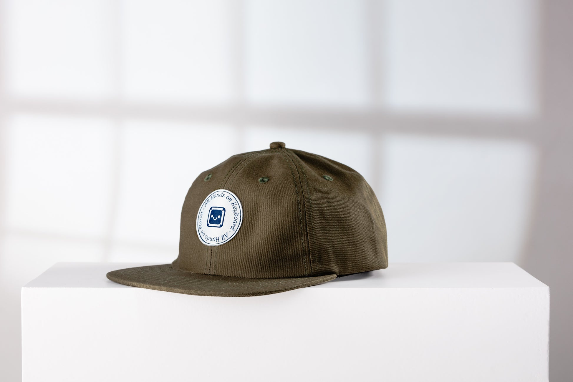 All Hands on Keyboard - All Hands on Planet - Olive unstructured 6 panel cap